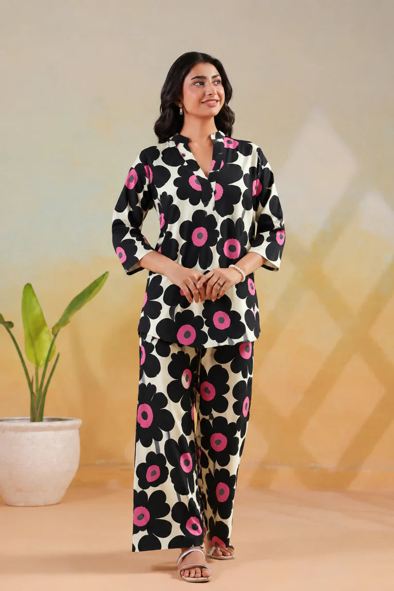 Black Printed Co-Ord Set