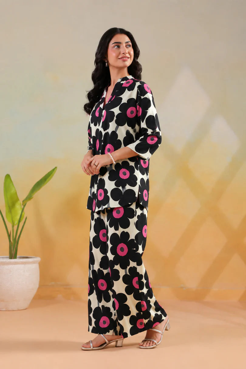 Black Printed Co-Ord Set